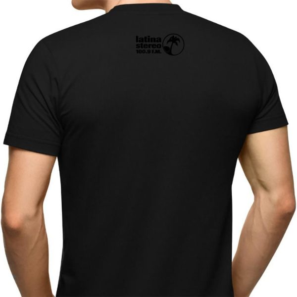 Camiseta Hombre Slim Logo Tono a Tono Negra